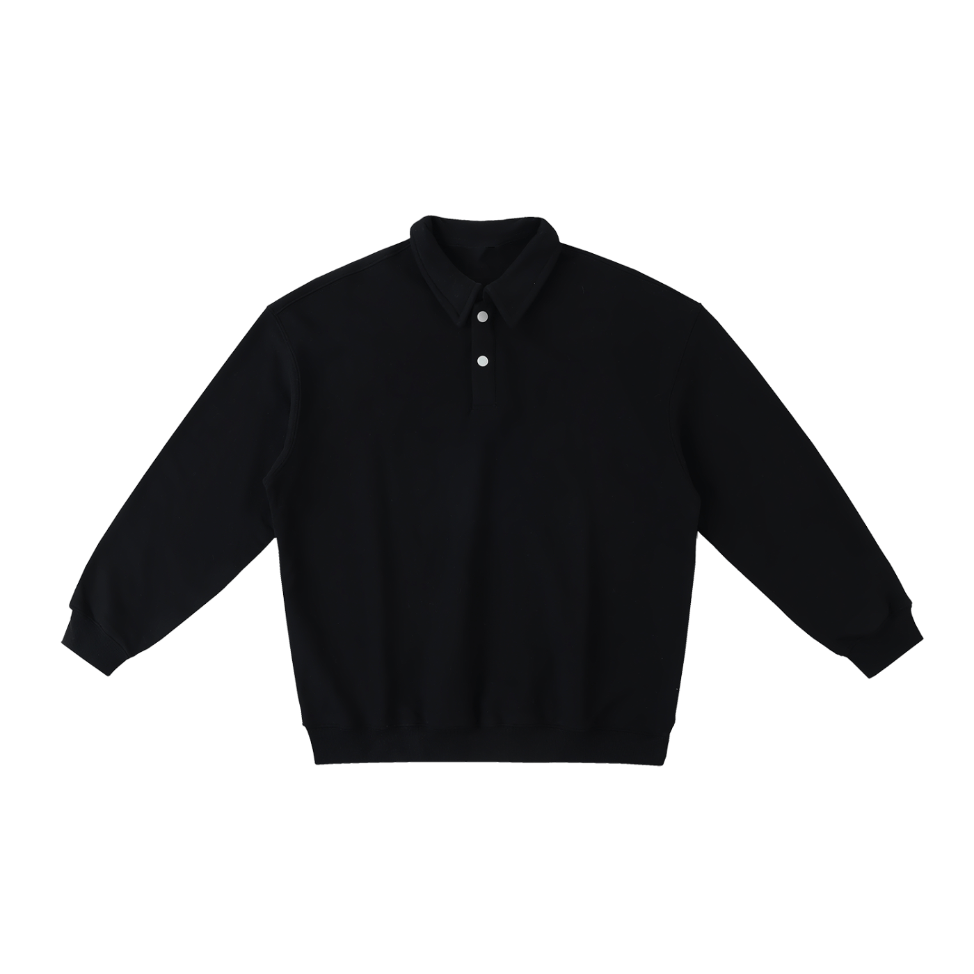 Black long-sleeve shirt on a white background