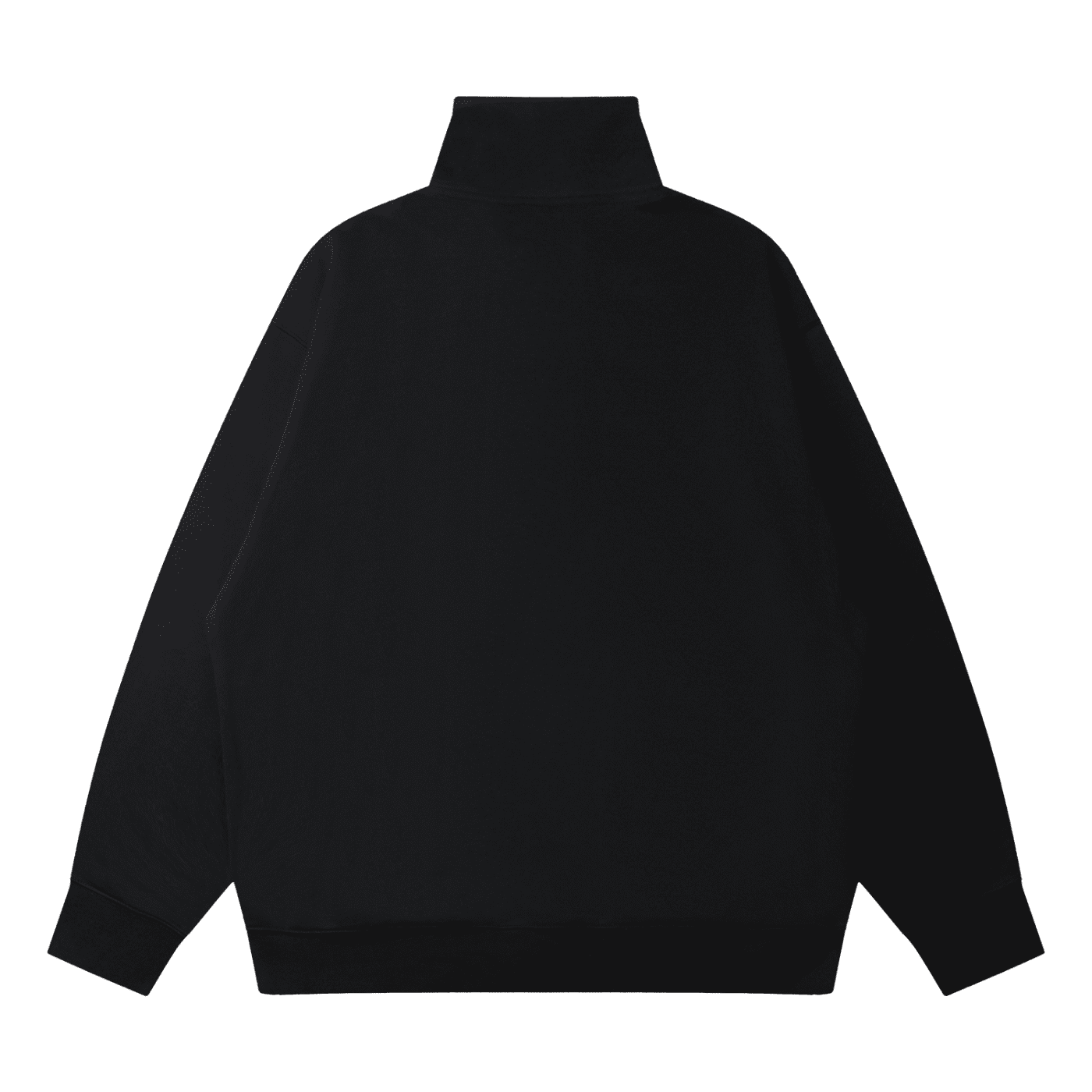 Black turtleneck sweater on a white background