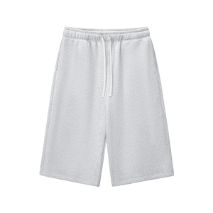 Gray sweatpants with a drawstring on a white background