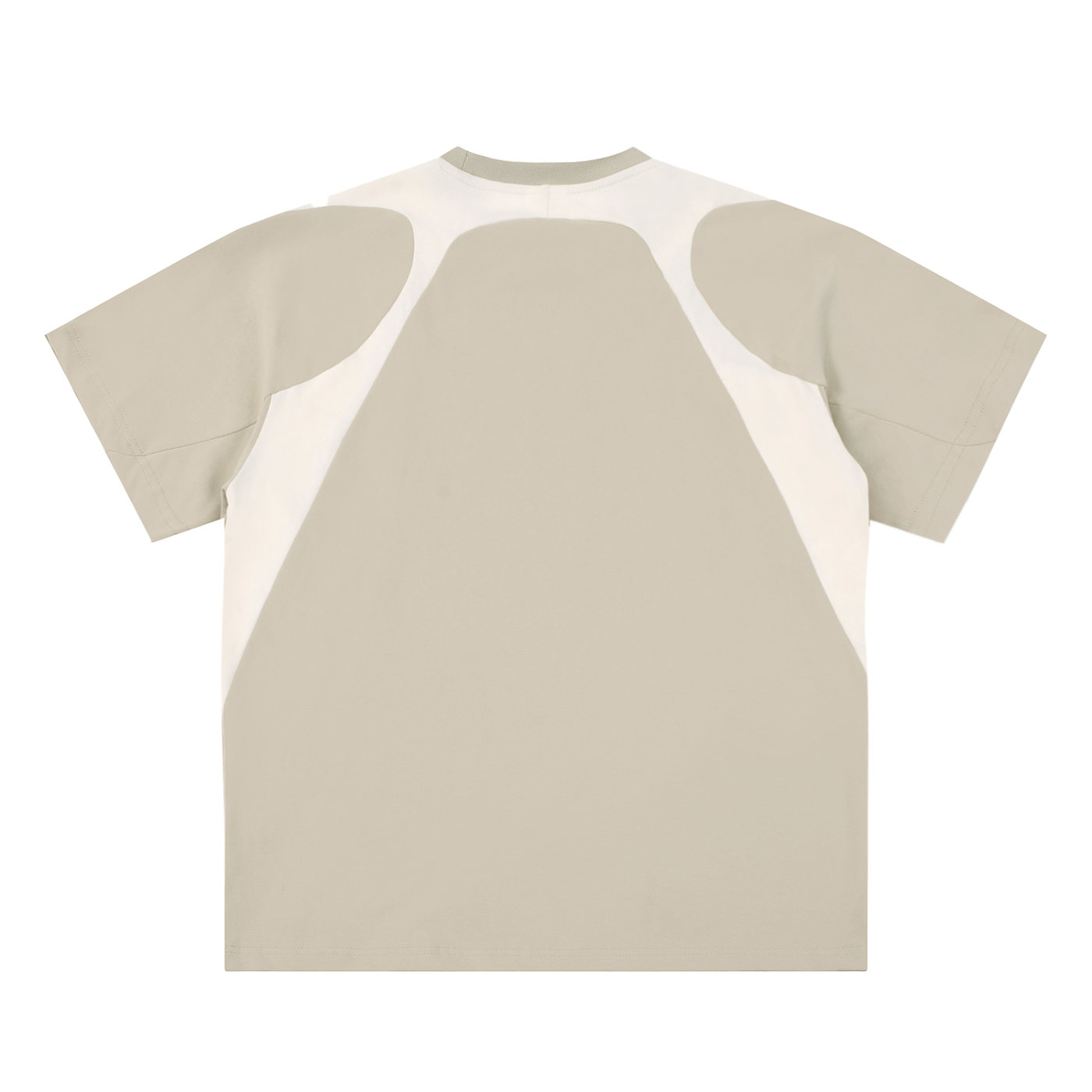 Beige and white t-shirt on a white background