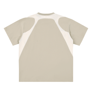 Beige and white t-shirt on a white background