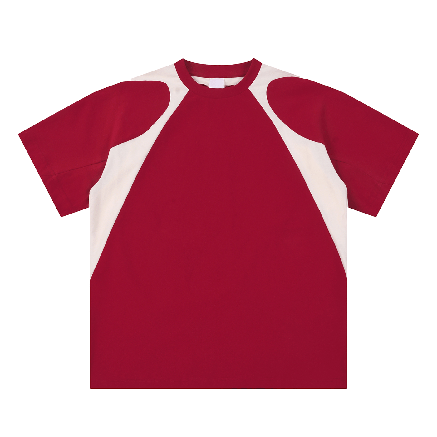 Red and white t-shirt on a white background