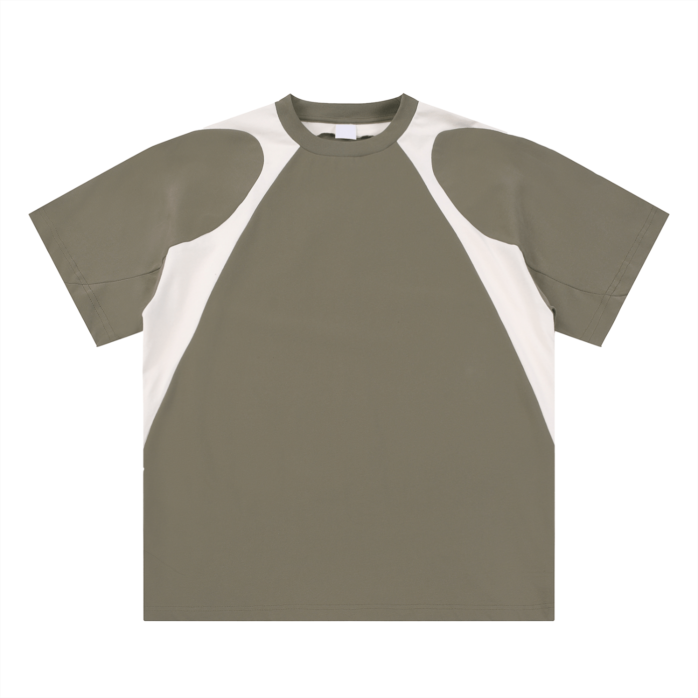 Green and white t-shirt on a white background