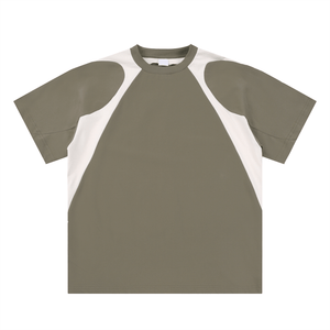 Green and white t-shirt on a white background