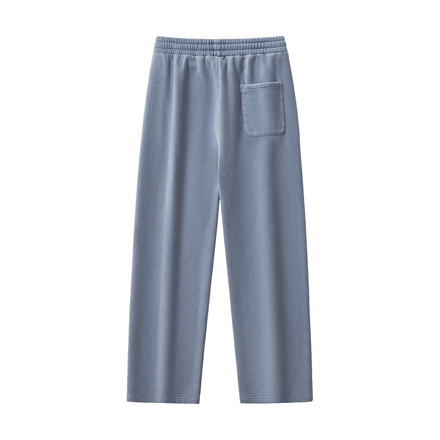 Light blue sweatpants with a pocket on a white background