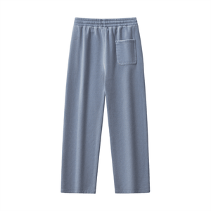 Light blue sweatpants with a pocket on a white background