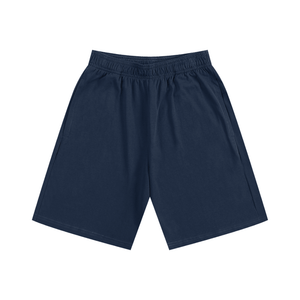 Navy blue shorts on a white background