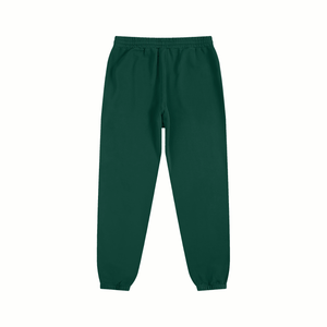 Green sweatpants on a white background