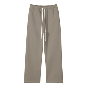 Beige sweatpants with drawstring on a white background
