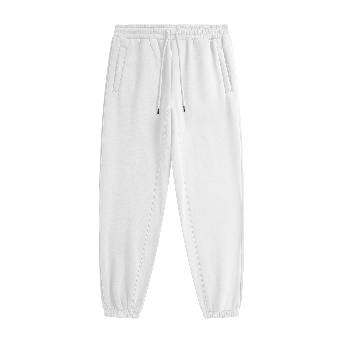 White sweatpants on a white background