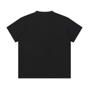 Black t-shirt on a white background