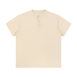 Beige short-sleeve shirt on a white background