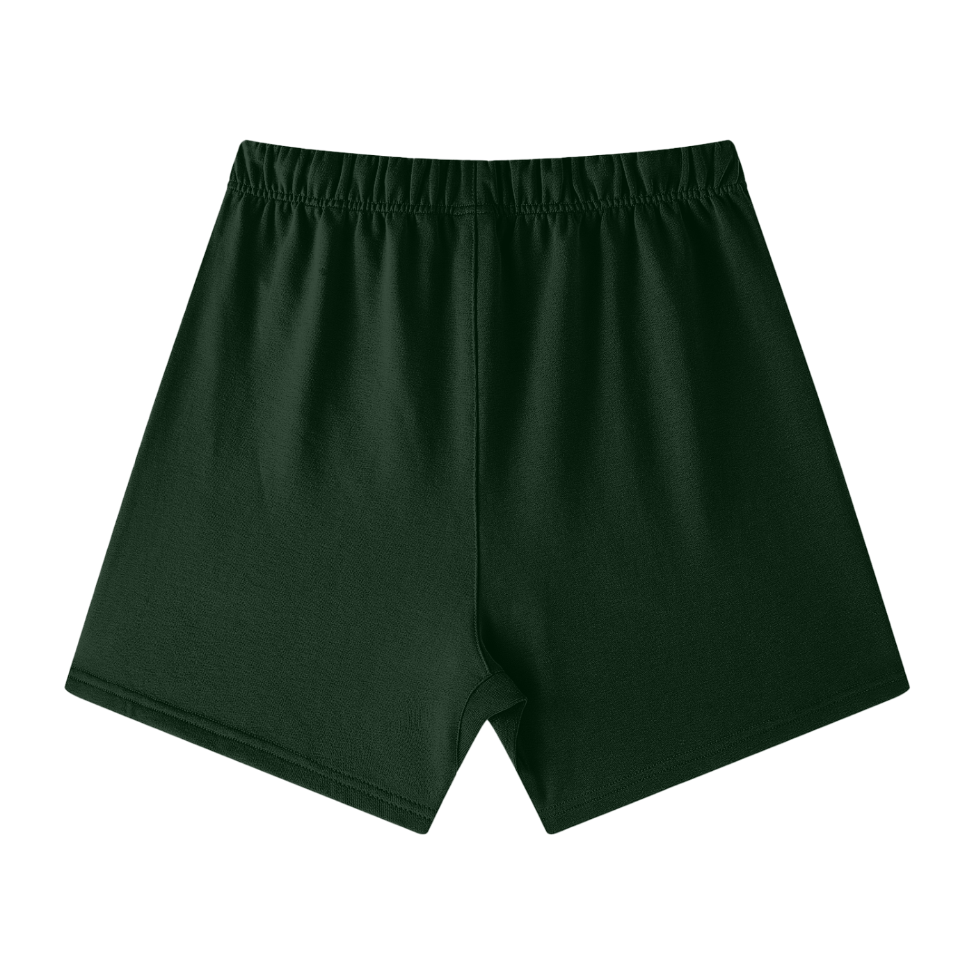 Dark green shorts on a white background