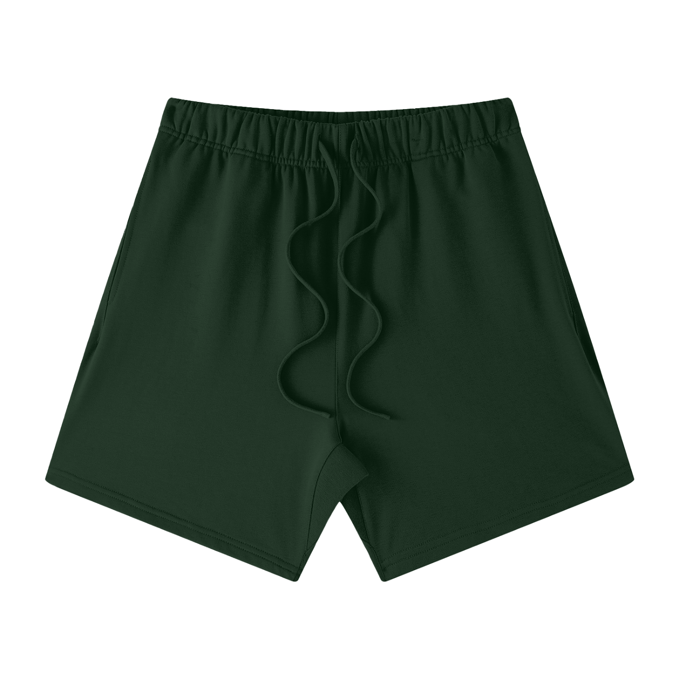 Dark green shorts on a white background