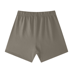 Khaki shorts on a white background