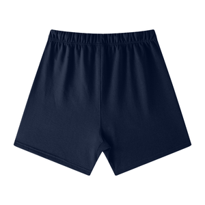 Navy blue shorts on a white background