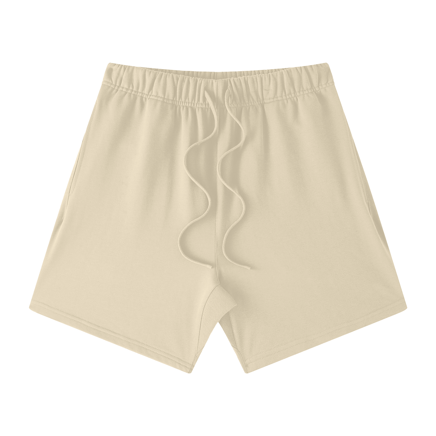 Beige shorts on a white background