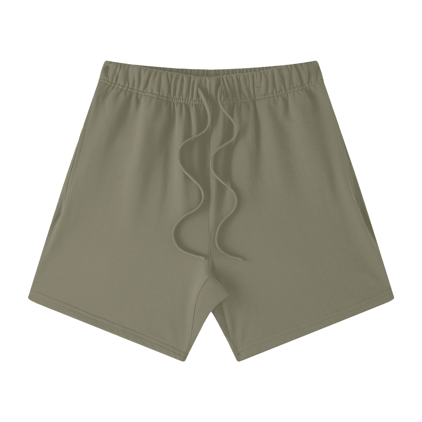Khaki shorts on a white background