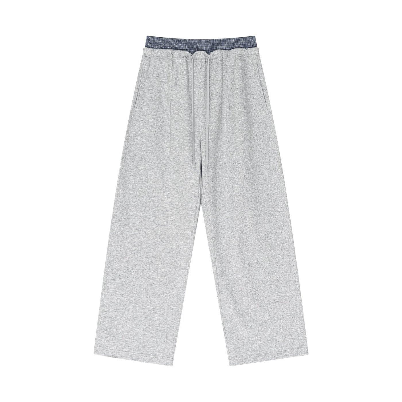 Gray pajama pants on a white background
