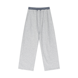 Gray pajama pants on a white background