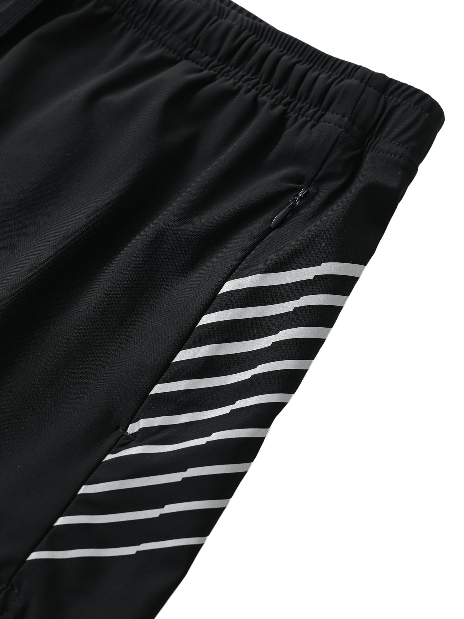 Black pants with white stripes on a white background