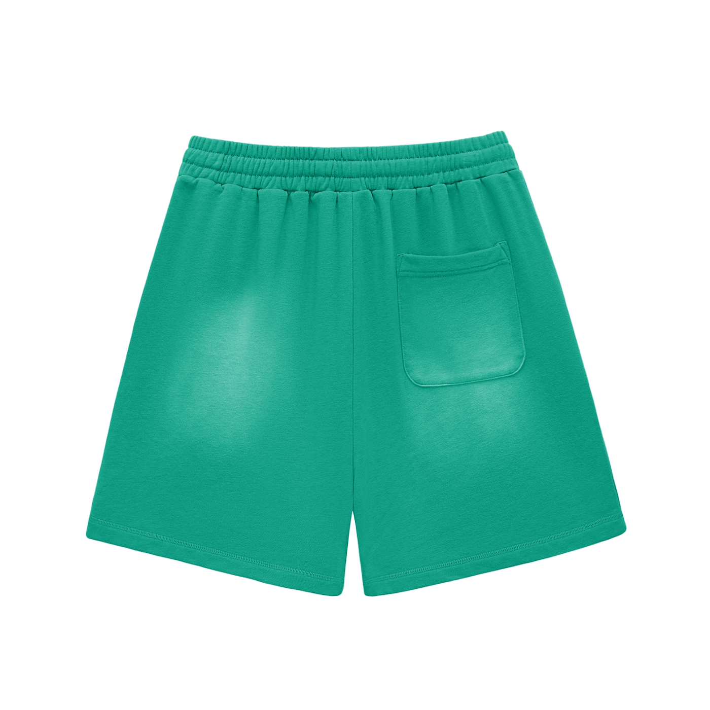 Green shorts with a pocket on a white background