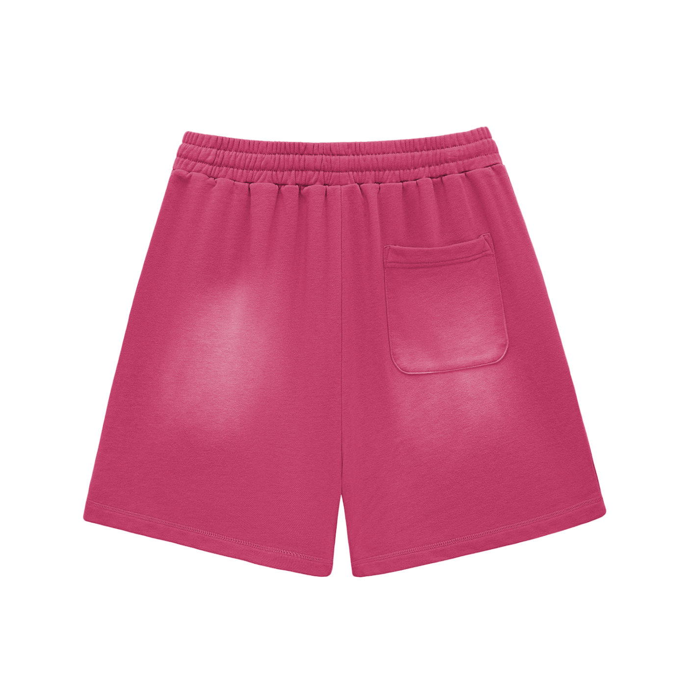 Pink shorts with a pocket on a white background