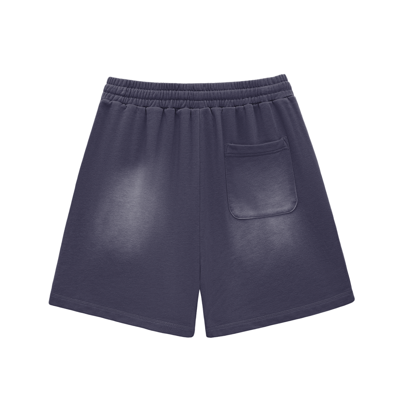 Navy blue shorts with a pocket on a white background