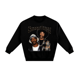 Black sweatshirt with 'Snoop Dogg' graphic on a white background