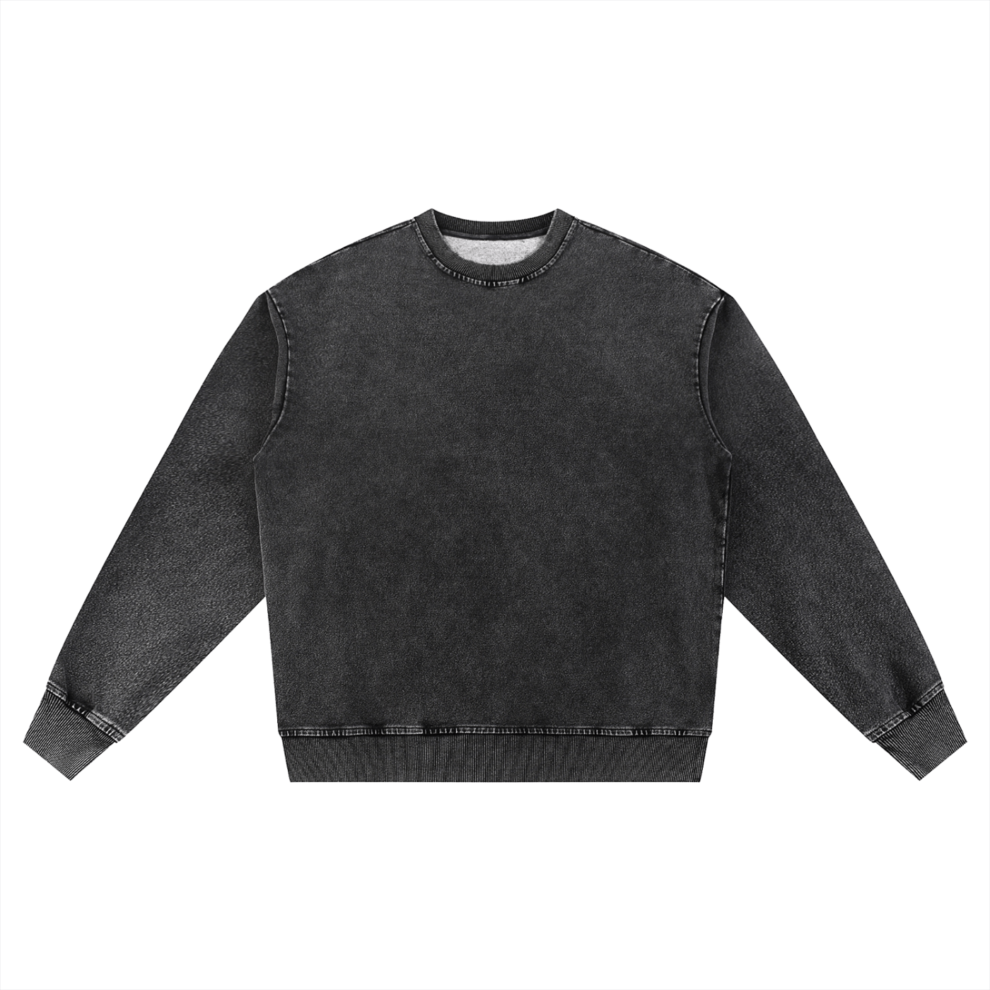 Black denim sweatshirt on a white background