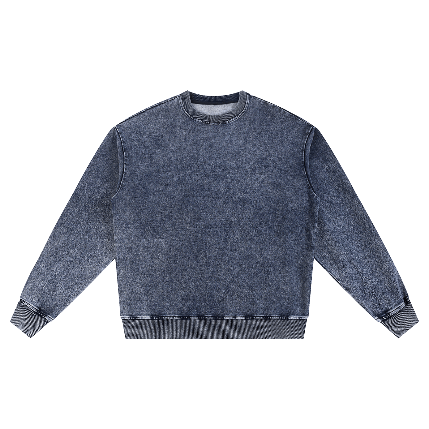 Blue denim sweatshirt on a white background