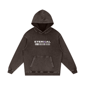 Black hoodie with 'Eternal' logo on a white background