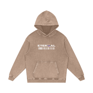 Beige hoodie with 'ETERNAL' logo on a white background