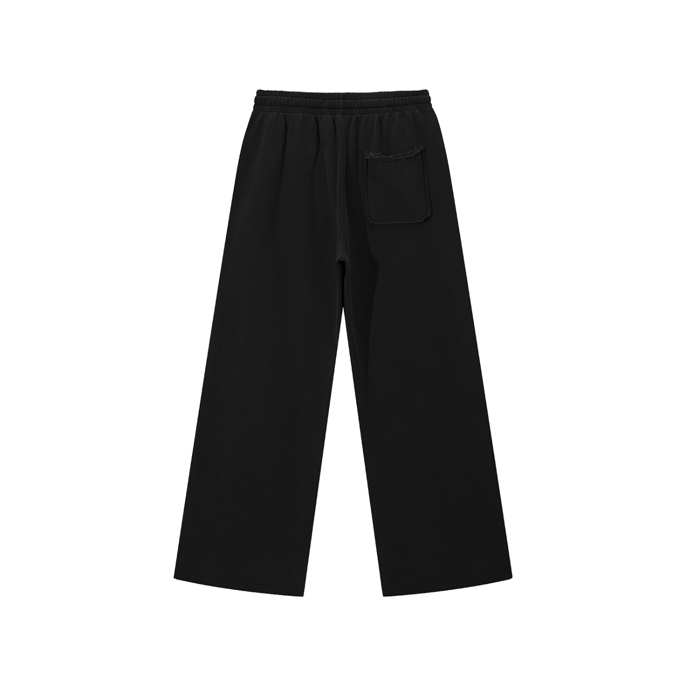 Black wide-leg pants on a white background