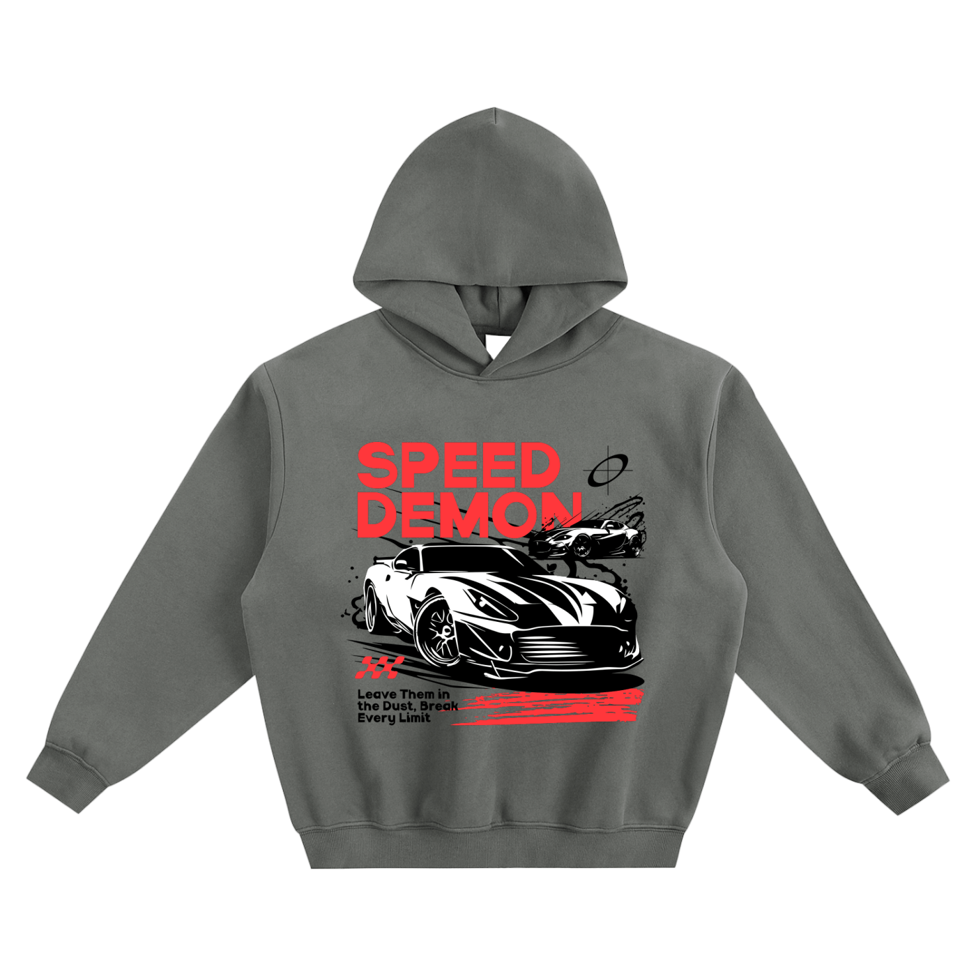 Gray Boxy Hoodie Speed Demon 