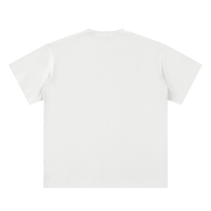 Plain white t-shirt on a light beige background