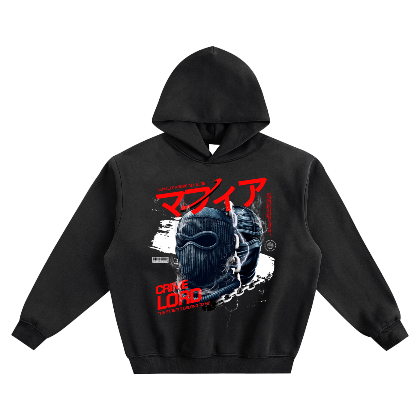 Black Street Crew Boxy Hoodie
