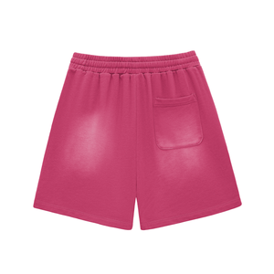 Pink shorts with a pocket on a white background