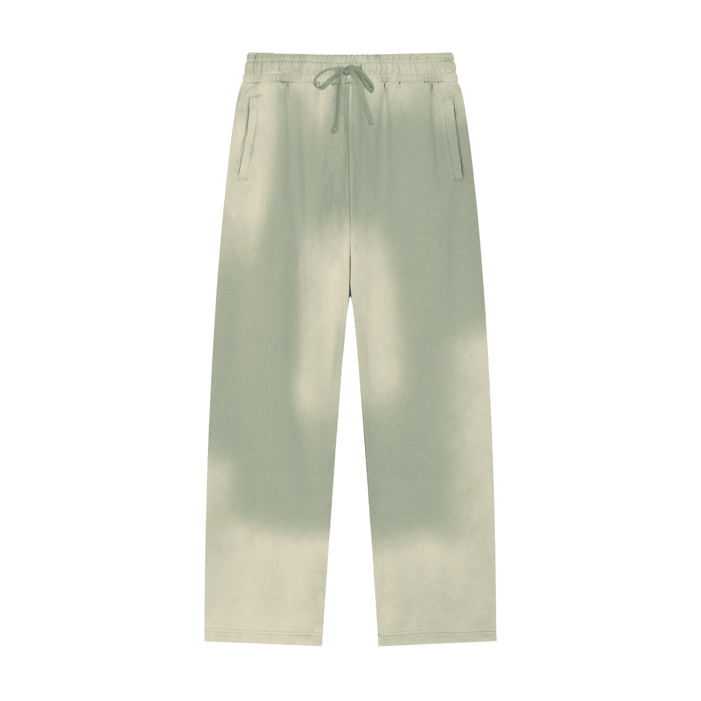 Light green pants with a drawstring on a white background