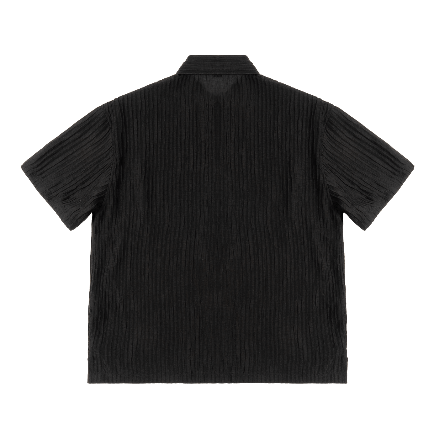 Black pleated shirt on a white background