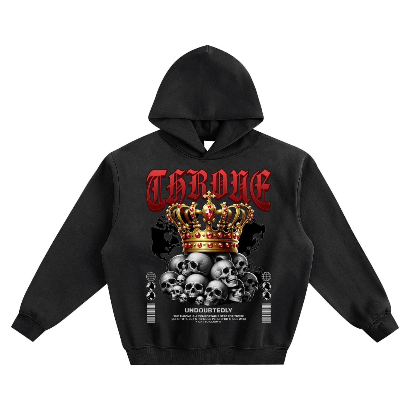 Black Boxy Hoodie Throne