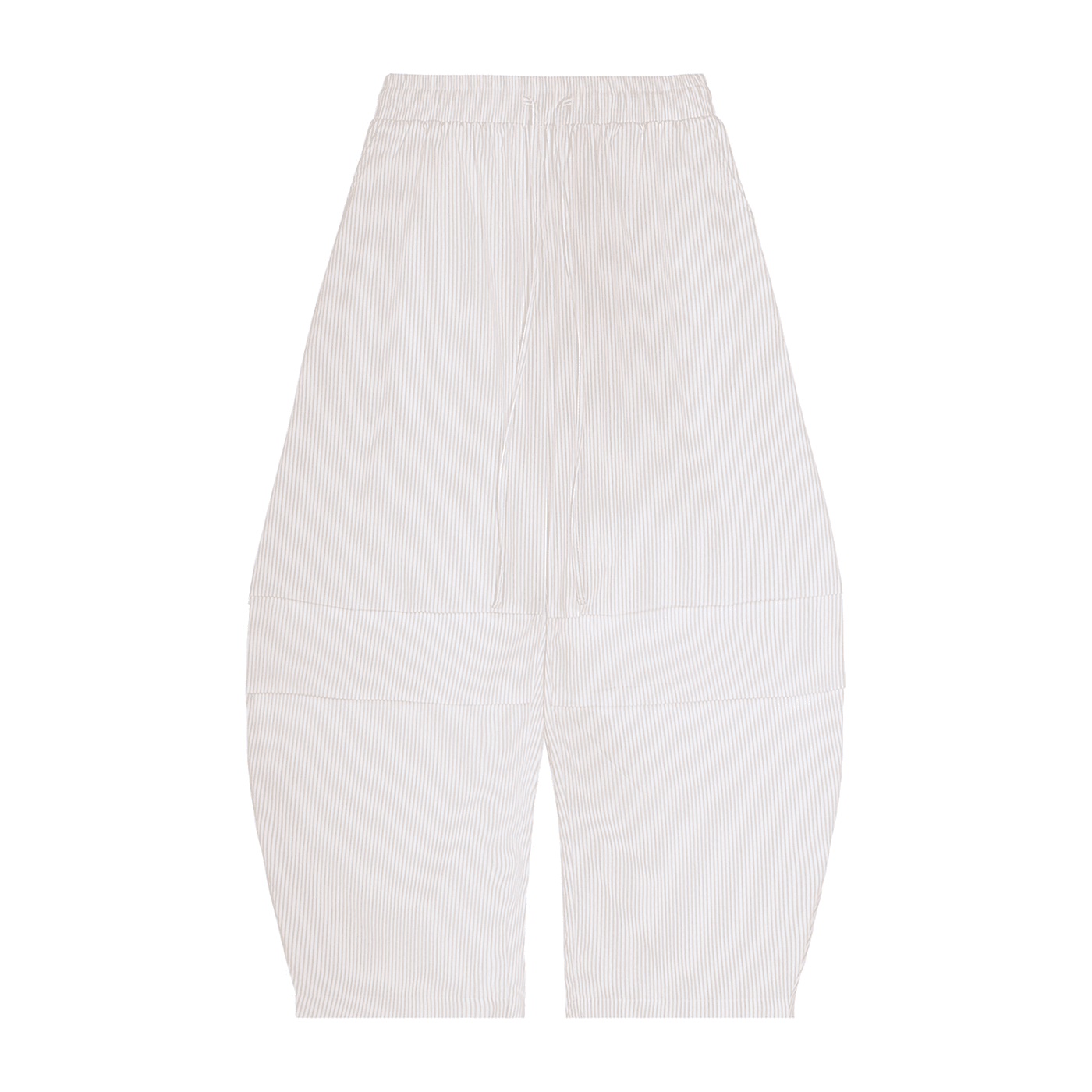 White ribbed pants on a white background