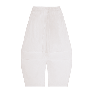 White ribbed pants on a white background