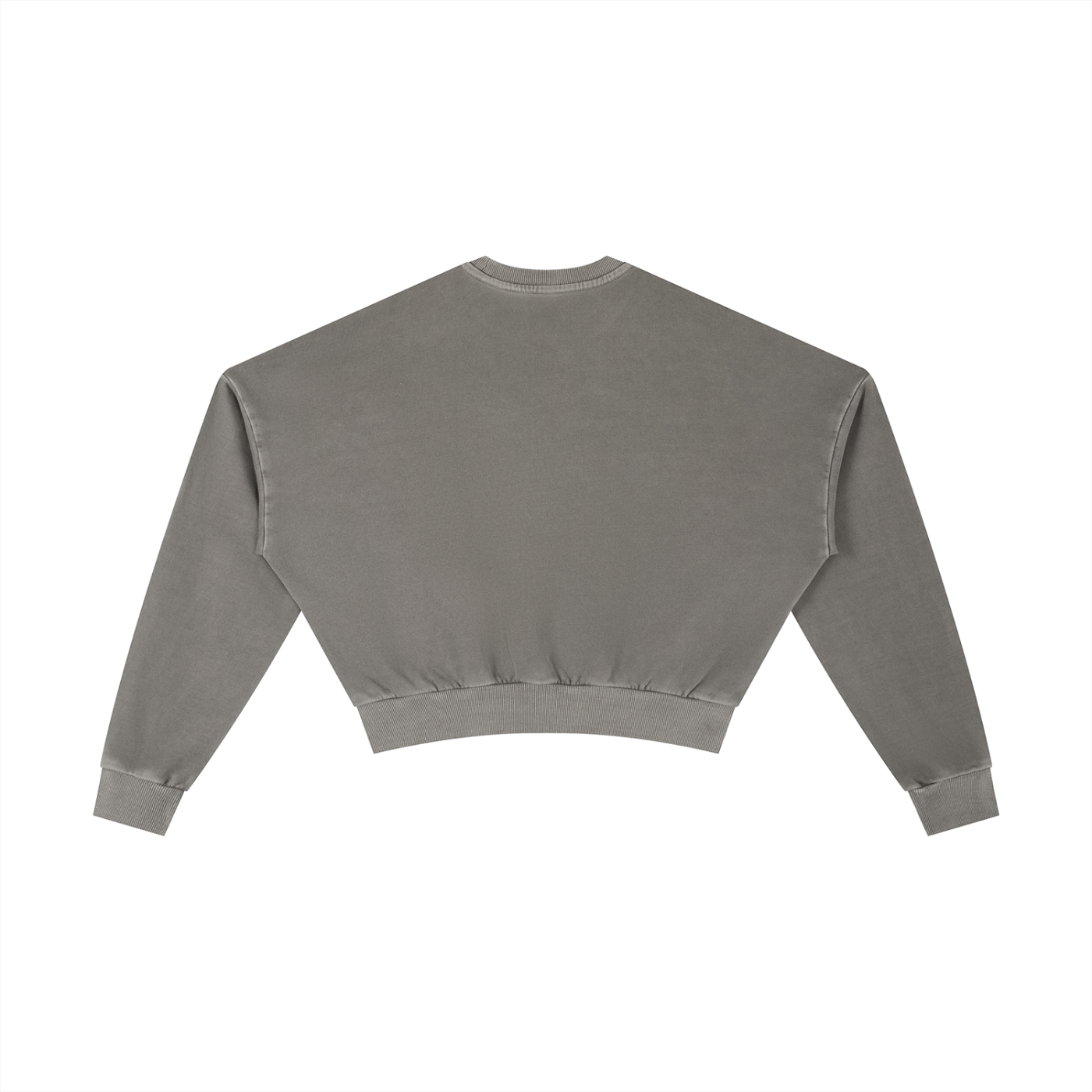 Gray cropped sweatshirt on a white background