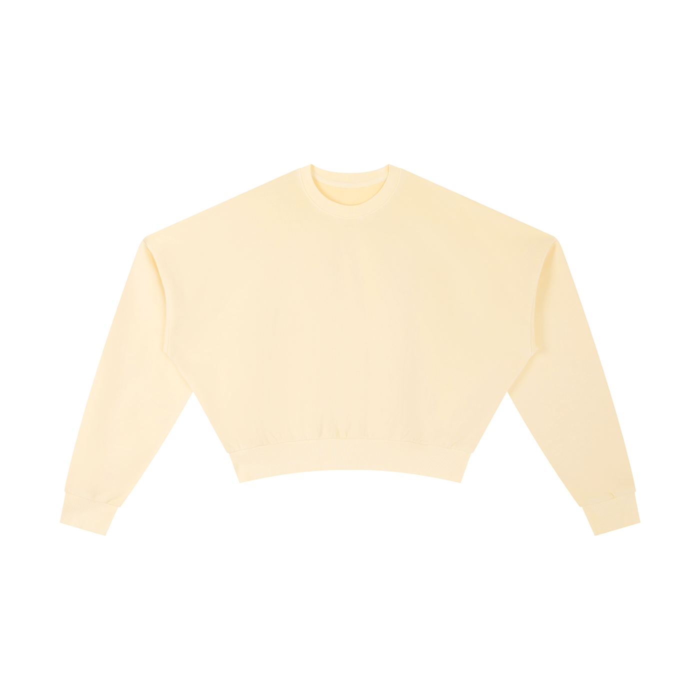 Light yellow long-sleeve shirt on a white background