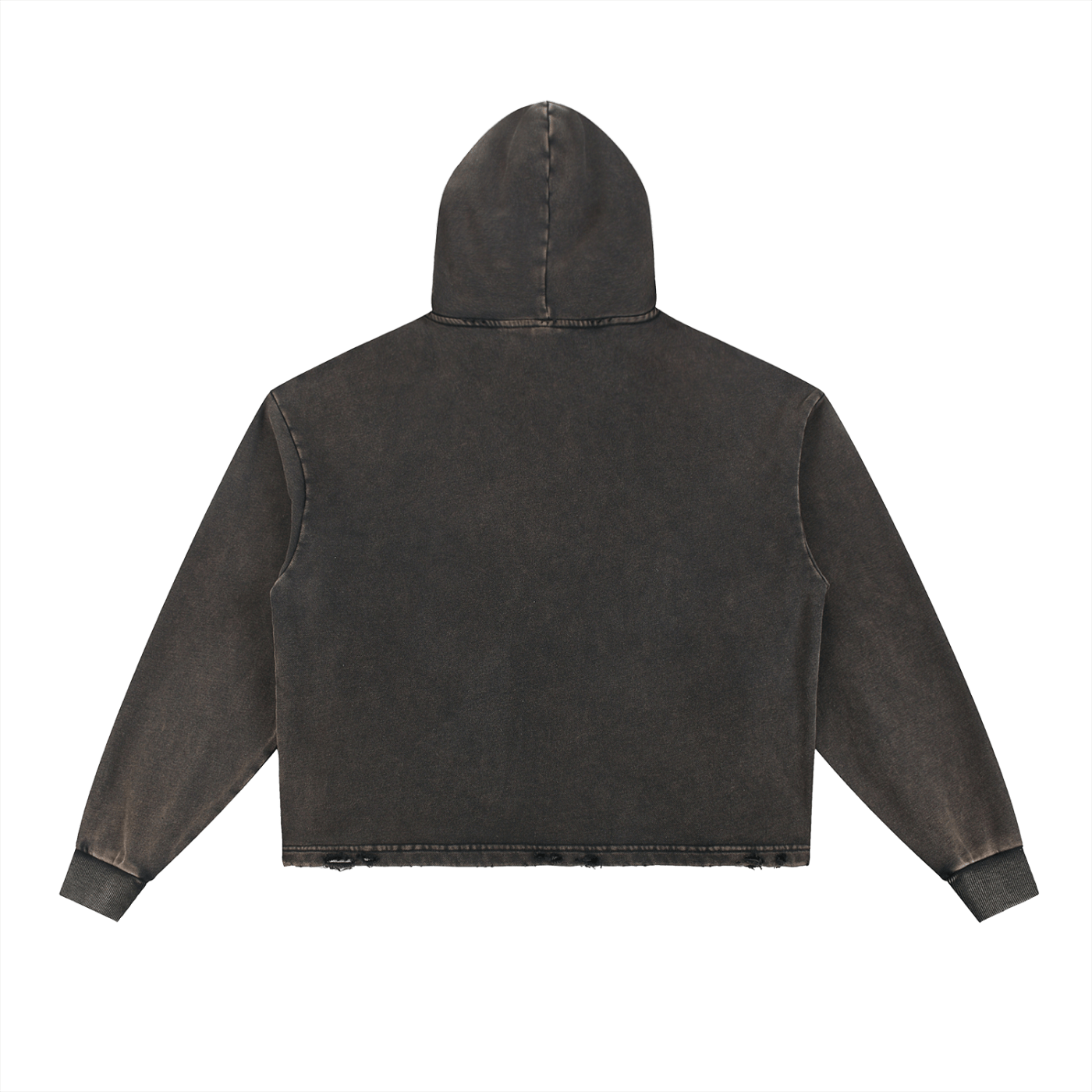Black hooded jacket on a white background