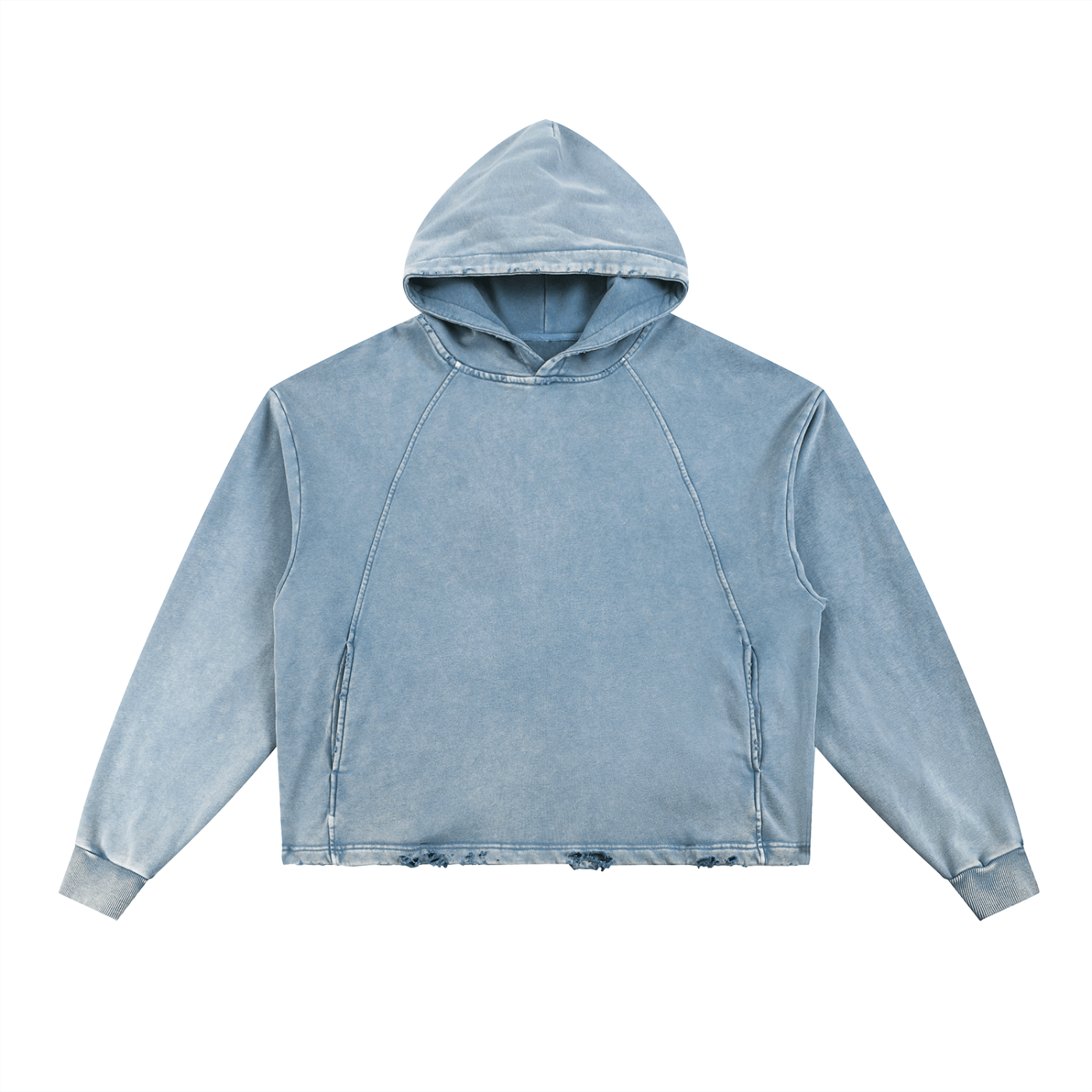 Light blue hoodie on a white background