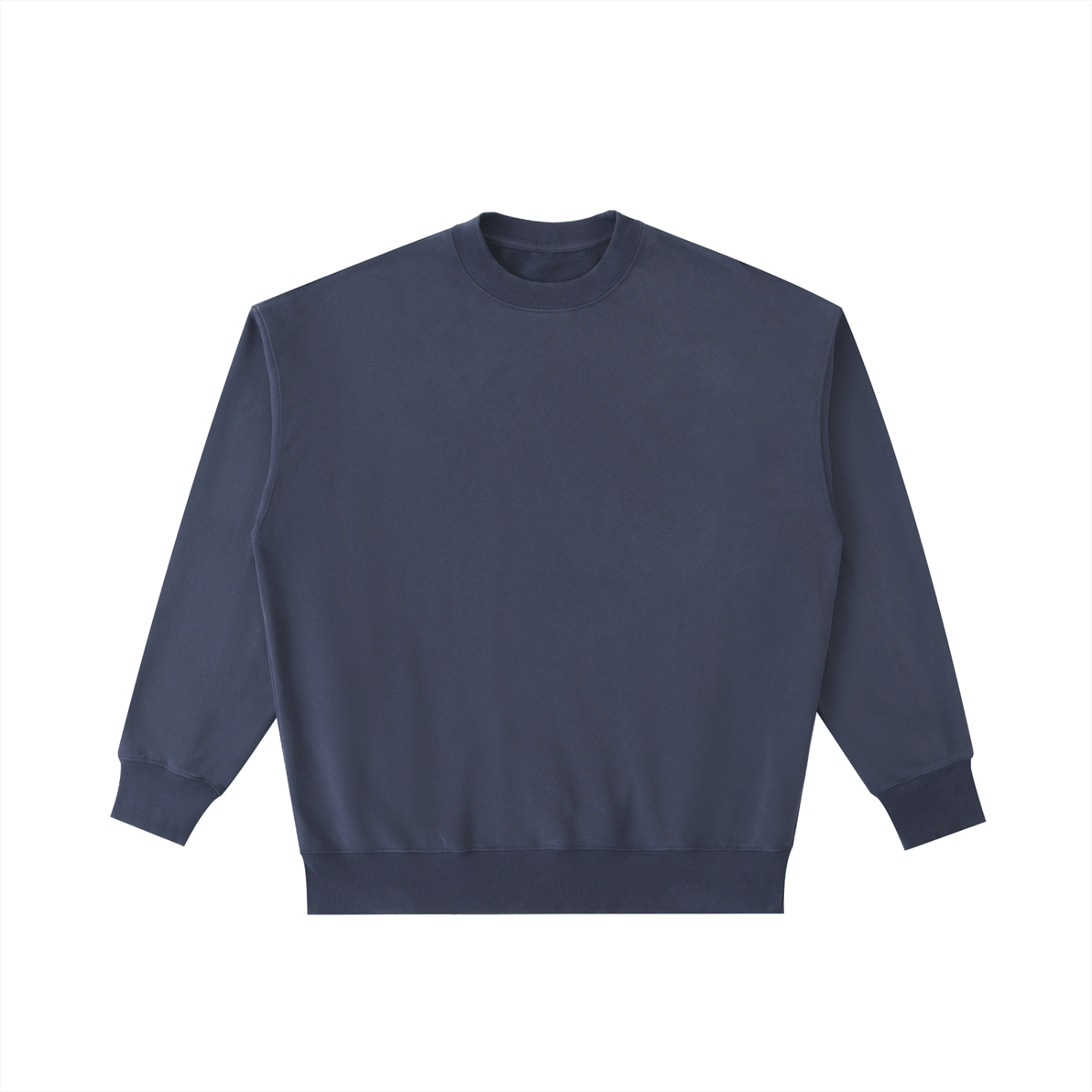 Navy blue sweatshirt on a white background