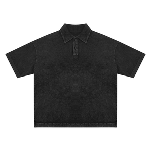 Black polo shirt on a white background