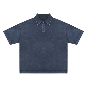 Blue polo shirt on a white background